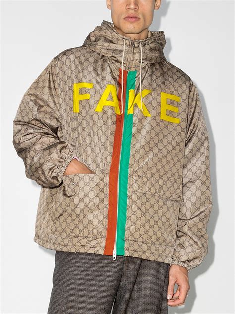 fake gucci bengal print nylon jacket|'Fake/Not' print GG nylon jacket .